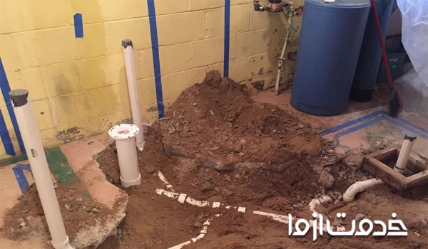 لوله کشی در ساخت سرویس بهداشتی 